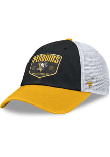 Pittsburgh Penguins One-Timer 2T Patch Trucker Adjustable Hat - Black