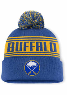 Buffalo Sabres Blue Enforcer Cuff Pom Mens Knit Hat