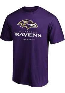 Baltimore Ravens Purple Evergreen Cotton Team Lockup Short Sleeve T Shirt