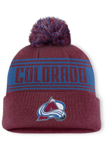 Colorado Avalanche Maroon Enforcer Cuff Pom Mens Knit Hat