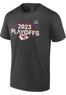 Kansas City Chiefs Charcoal 2023 Playoff Participant Short Sleeve T Shirt