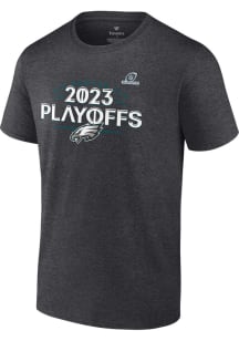 Philadelphia Eagles Charcoal 2023 Playoff Participant Short Sleeve T Shirt