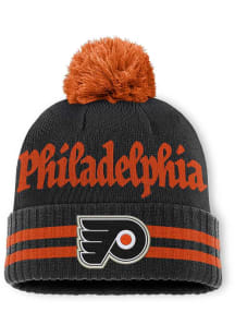 Philadelphia Flyers Black Blind Side Cuff Pom Mens Knit Hat