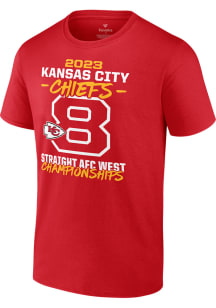 Kansas City Chiefs Red 2023 Division Champs Short Sleeve T Shirt
