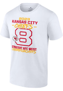 Kansas City Chiefs White 2023 Division Champs Short Sleeve T Shirt