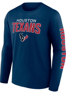 Houston Texans Navy Blue Go the Distance Long Sleeve T Shirt