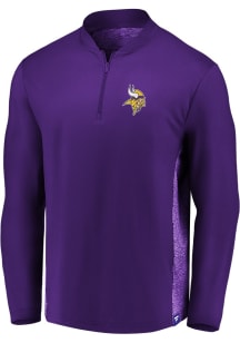 Minnesota Vikings Mens Purple Iconic Clutch Long Sleeve Qtr Zip Pullover