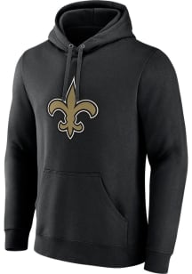 New Orleans Saints Mens Black Evergreen Primary Logo Long Sleeve Hoodie