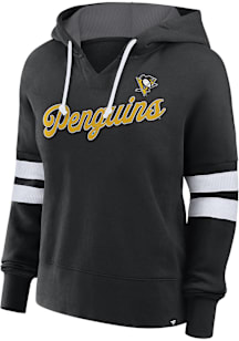 Pittsburgh Penguins Womens Black Fundamental Seize Hooded Sweatshirt