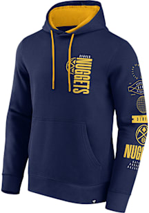 Denver Nuggets Mens Navy Blue Game Time Long Sleeve Hoodie