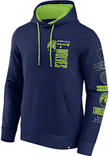 Minnesota Timberwolves Mens Navy Blue Game Time Long Sleeve Hoodie