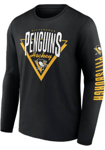 Pittsburgh Penguins Black Headline Long Sleeve T Shirt