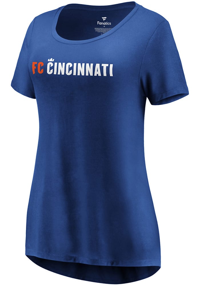 FC Cincinnati Womens Blue Official Wordmark Short Sleeve T-Shirt