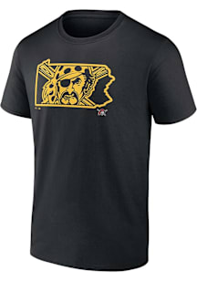 Pittsburgh Pirates Black Pirate State Outline Short Sleeve T Shirt