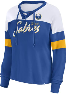 Buffalo Sabres Womens Blue Lace Up LS Tee