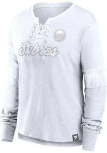 Buffalo Sabres Womens White Iconic LS Tee