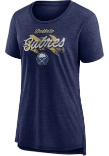 Buffalo Sabres Womens Navy Blue Modern Short Sleeve T-Shirt