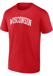 Wisconsin Badgers Arch Name Short Sleeve T Shirt - Red
