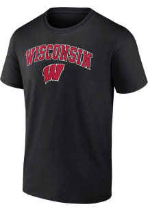 Wisconsin Badgers Arch Logo Short Sleeve T Shirt - Black