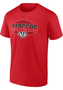 Wisconsin Badgers Name and Mascot Short Sleeve T Shirt - Red