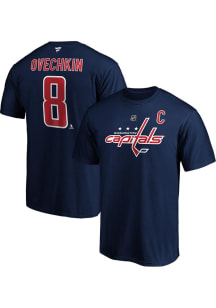 Alex Ovechkin Washington Capitals Navy Blue Name Number Short Sleeve Player T Shirt