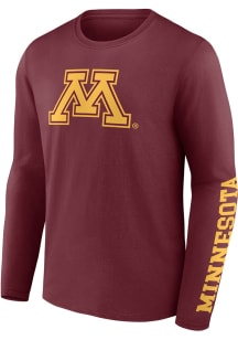 Mens Maroon Minnesota Golden Gophers Primary Logo Design Tee