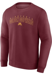 Mens Maroon Minnesota Golden Gophers Arch Name and Logo Crew Sweatshirt