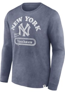 New York Yankees Navy Blue Snow Washed Biblend Long Sleeve T Shirt