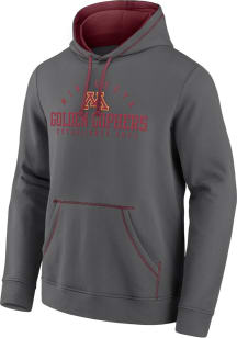 Minnesota Golden Gophers Mens Grey Cotton Fleece Long Sleeve Hoodie