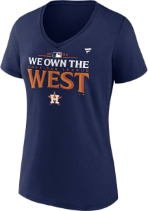 Houston Astros Womens Navy Blue 2024 Division Champs Locker Room Short Sleeve T-Shirt