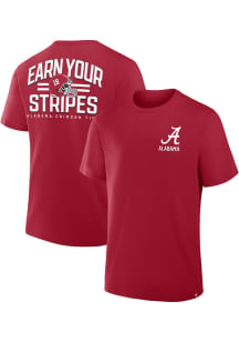 Alabama Crimson Tide Cardinal Legacy Cotton Stripes Short Sleeve T Shirt