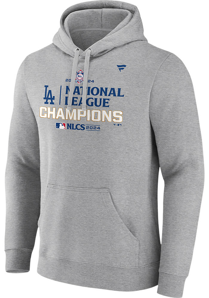 Los Angeles Dodgers Mens GREY 2024 NLCS Champs LR Hoodie 172809858