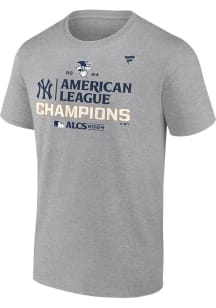 New York Yankees Grey 2024 ALCS Champs LR Short Sleeve T Shirt