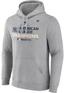 New York Yankees Mens Grey 2024 ALCS Champs LR Long Sleeve Hoodie