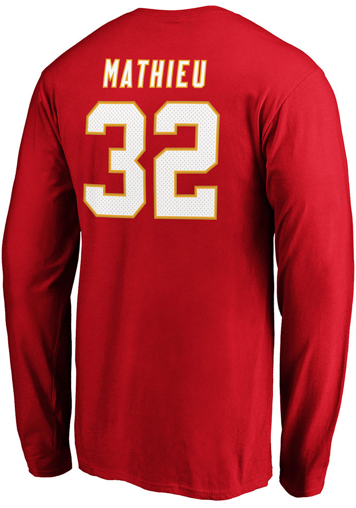Tyrann Mathieu Kansas City Chiefs Red Authentic Stack Long Sleeve Player T Shirt