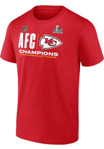Kansas City Chiefs Red 2024 Conference Champions Design Short Sleeve T Shirt