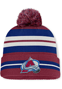 Colorado Avalanche Maroon Decades Retro Cuff Pom Mens Knit Hat