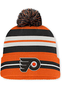 Philadelphia Flyers Orange Decades Retro Cuff Pom Mens Knit Hat