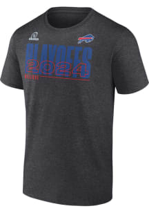 Buffalo Bills Grey 2024 Playoff Participant Short Sleeve T Shirt