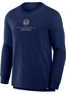 Philadelphia Union Navy Blue Stadium Slub Long Sleeve Fashion T Shirt