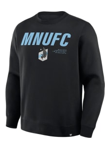 Minnesota United FC Mens Black Legacy Fleece Long Sleeve Crew Sweatshirt