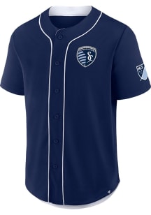 Sporting Kansas City Mens Navy Blue Button Down Jersey