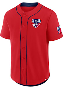 FC Dallas Mens Red Button Down Baseball Jersey