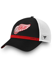 Detroit Red Wings Authentic Pro Rinkside Trucker Adjustable Hat - Black