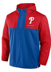 Philadelphia Phillies Mens Red Windbreaker Pullover Pullover Jackets