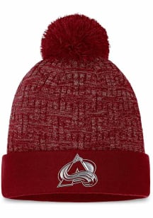 Colorado Avalanche Maroon Authentic Pro Road Rink Pom Womens Knit Hat