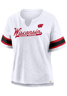 Wisconsin Badgers Conquer the Game Short Sleeve T-Shirt - White