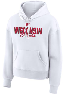 Womens White Wisconsin Badgers Achieve Greatness Hooded Sweatshirt