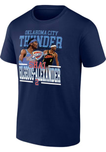 Shai Gilgeous-Alexander Oklahoma City Thunder Navy Blue Dual Image Short Sleeve Player T Shirt