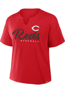 Cincinnati Reds Womens Red Future Short Sleeve T-Shirt